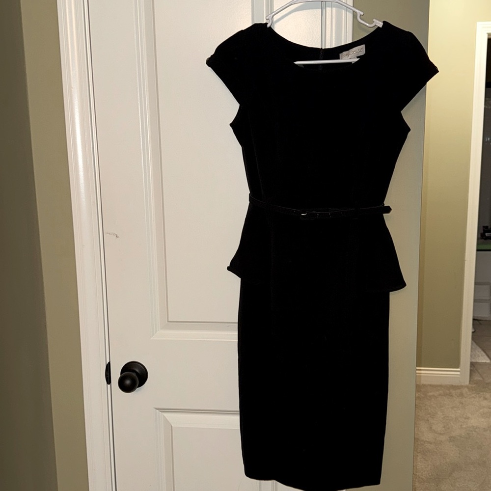 My Michelle. Black Dress with Belt. Size 5.